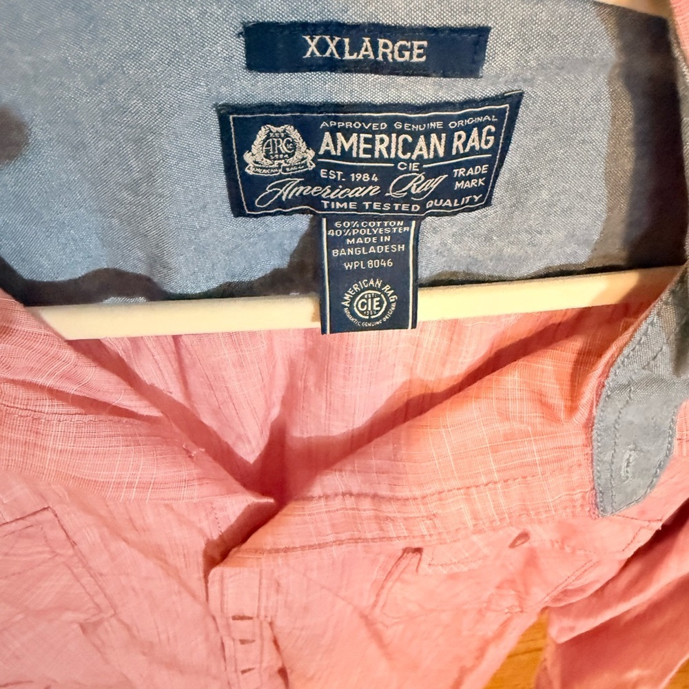 American Rag Men's Casual Pink Button Down Shirt - Picture 2 of 2
